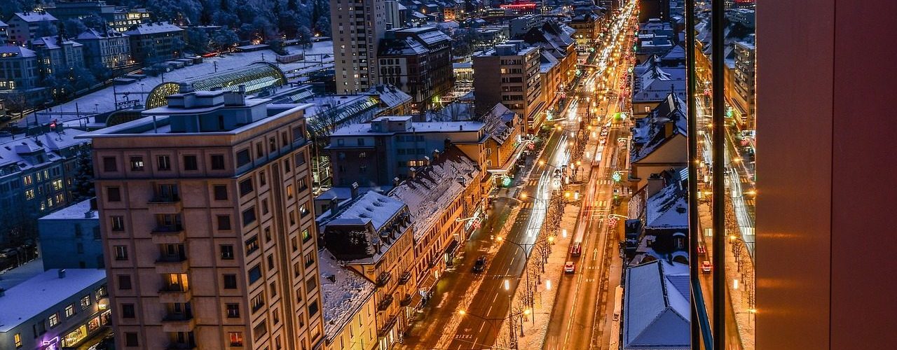city, street, lights, lighting, urban, road, buildings, colors, dusk, la chaux-de-fonds, neuchâtel, switzerland, la chaux-de-fonds, la chaux-de-fonds, la chaux-de-fonds, la chaux-de-fonds, la chaux-de-fonds