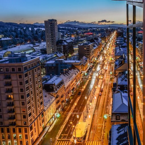 city, street, lights, lighting, urban, road, buildings, colors, dusk, la chaux-de-fonds, neuchâtel, switzerland, la chaux-de-fonds, la chaux-de-fonds, la chaux-de-fonds, la chaux-de-fonds, la chaux-de-fonds